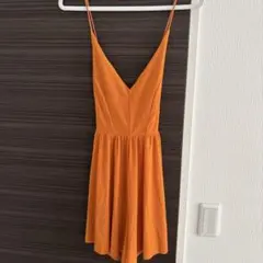 ZARA オレンジ キャミワンピース オールインワン