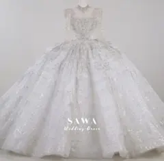 ウェディングドレス 韓国ドレス グリッターラメ キラキラ 挙式 披露宴 長袖