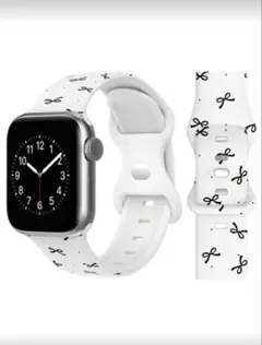 韓国 バンド ベルト AppleWatch リボン シリコン ホワイト 白