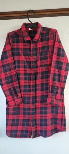 devirock 赤黒チェック 長袖シャツ 140cm