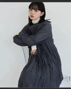 Aunt Maries’s ワッシャーロングスリーブワンピース グレーのサムネイル