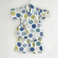 くろわっさんすべべ　ベビー　甚平　80 水玉　北欧ドット　着用1回