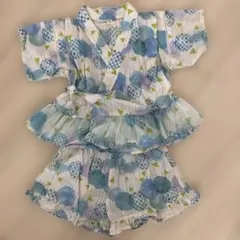 水玉模様 フリル付き甚平 サイズ110