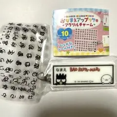 おなまえアップリケ風アクリルチャーム 산리오 バッドばつ丸 가챠 カプセル
