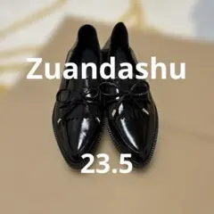 Zuandashu（ズアンダシュ）ブラックエナメルタッセル付きローファー黒