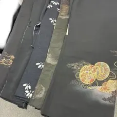 正絹 黒羽織 黒地 5枚セット おまとめ リメイク素材 着用可能