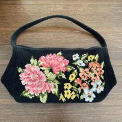 FEILER フラワー刺繍ハンドバッグ　美品