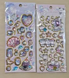 パンダ　ユニコーン　キラキラ　シール　２枚セット