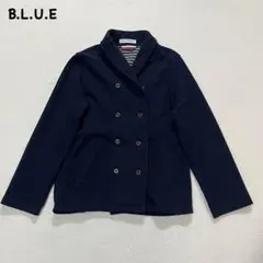 t1880 【ビーエルユーイー】　ピーコート　紺色　長袖　ジャケット