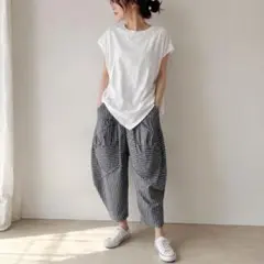 【新品】ZOEMAKE ホワイト 変形Tシャツ サルエルパンツ　セット　個性派