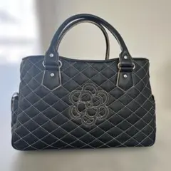 キルティングトートバッグ　ブラック　COCO