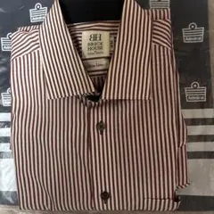 BRICK HOUSE （東京シャツ）長袖ワイシャツ ストライプ柄 M-84