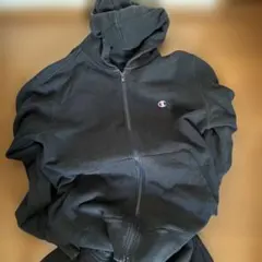 Champion ブラック パーカー スウェットパンツ セット