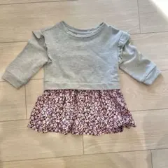 babyGAP 12-18 トップス スウェット 花柄 フリル チュニック