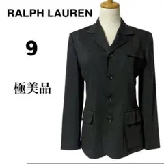 極美品 RALPH LAUREN テーラードジャケット 黒 9号 美シルエット