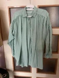 AMERICAN HOLIC ストライプシャツ グリーン