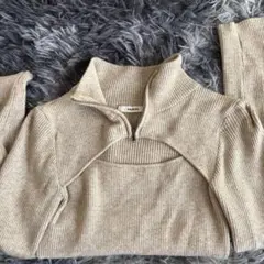 MURUA トップス　ハーフジップカットニット