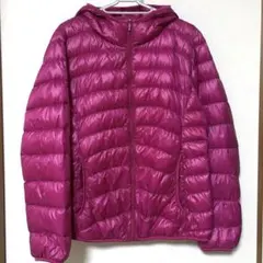 UNIQLO ユニクロ フード付きダウン ピンク Lサイズ