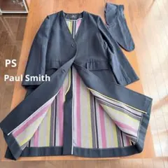 極美品 ポールスミスブラック ウールカシミヤダブルボタンロングコート
