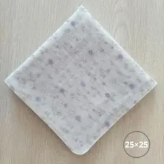 ハンドメイド ガーゼハンカチ大判(25×25)小花柄×パープル