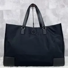 A4可 美品 トリーバーチ ナイロン トートバッグ ロゴ 大容量 ブラック