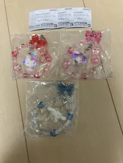 サンリオキャラクターズ　きらきらビーズチャーム　ガチャガチャ　3点セット
