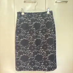 【4月末迄】NATURALBEAUTYBASICネイビーレースタイトスカート