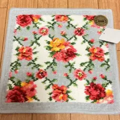 FEILER フェイラー 花柄　グレー　タオルハンカチ　販売終了品のサムネイル