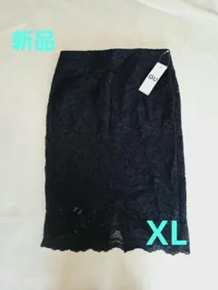 新品　GU レースタイトスカート　ネイビー　XLのサムネイル