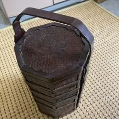 竹編み 提げ重 6角形 3段 重箱 - メルカリ
