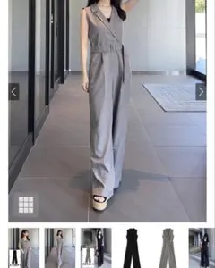 ベルト付きテーラードオールインワン[nh121]