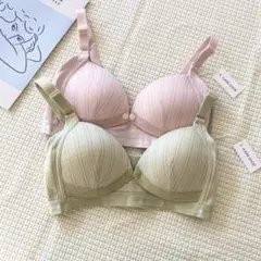 新品 ✿ 2枚組 かわいいマタニティブラ 授乳ブラ ノンワイヤー 肩ストラップ