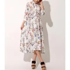 フレイアイディー フラワーシャツワンピース ホワイト 0 秋
