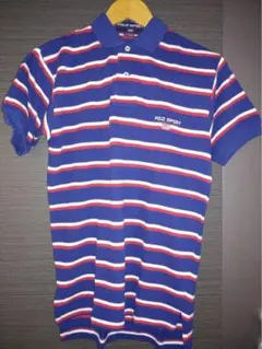 新品未使用!ラルフローレン·ポロスポーツ　ボーダーポロシャツ　XS　青×赤×白