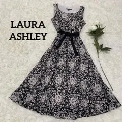 【LAURA ASHLEY】 ロングワンピース ノースリーブ 花柄 バラ
