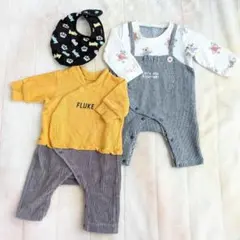ベビー服 ロンパース 2枚セット サイズ60 男の子 ★おまけスタイ付き★