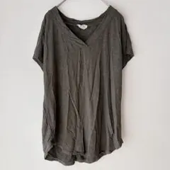 LOFT ロフト Tシャツ 半袖 半袖Tシャツ Vネック XS カーキ 無地