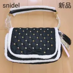 スナイデル　チェーン　リボン付きキルティングバッグ　ポシェット　ショルダーバッグ