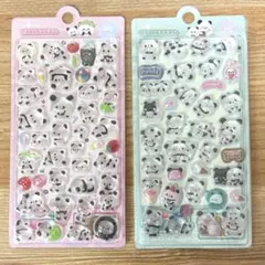 ぷっくり立体シール パンダ 2枚セット 手帳デコ