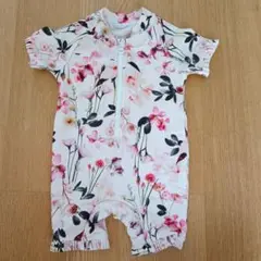 花柄 ベビー女の子水着 約90cm 短袖