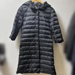 ブラック ロングダウンジャケット フード付き　Merveilleux Vente