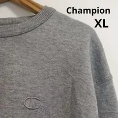​【定番】チャンピオン刺繍ロゴ クルーネックスウェット トレーナー グレー XL