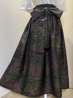 No.271 大島紬リメイク6枚剥ギャザースカート