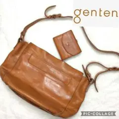 genten ゲンテン タンニン ショルダーバッグ レザー 三日月