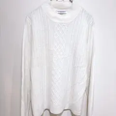【美品】Allison Daley ケーブル編み ハイネック ニット 白 PS