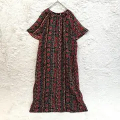 ワンピース 半袖 花柄 レトロ ヴィンテージ 11 ロング丈