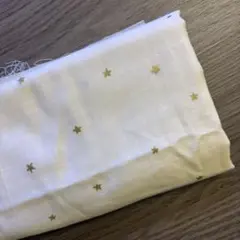 星柄 ダブルガーゼ 生地（ホワイト）