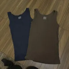 無印　リブタンクトップ　M 二枚セット