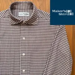 鎌倉シャツ 39 traveler palpa ギンガムチェック ブラウン 白