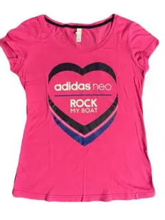 adidas neo ハートロゴT ピンク 可愛い 春夏のサムネイル